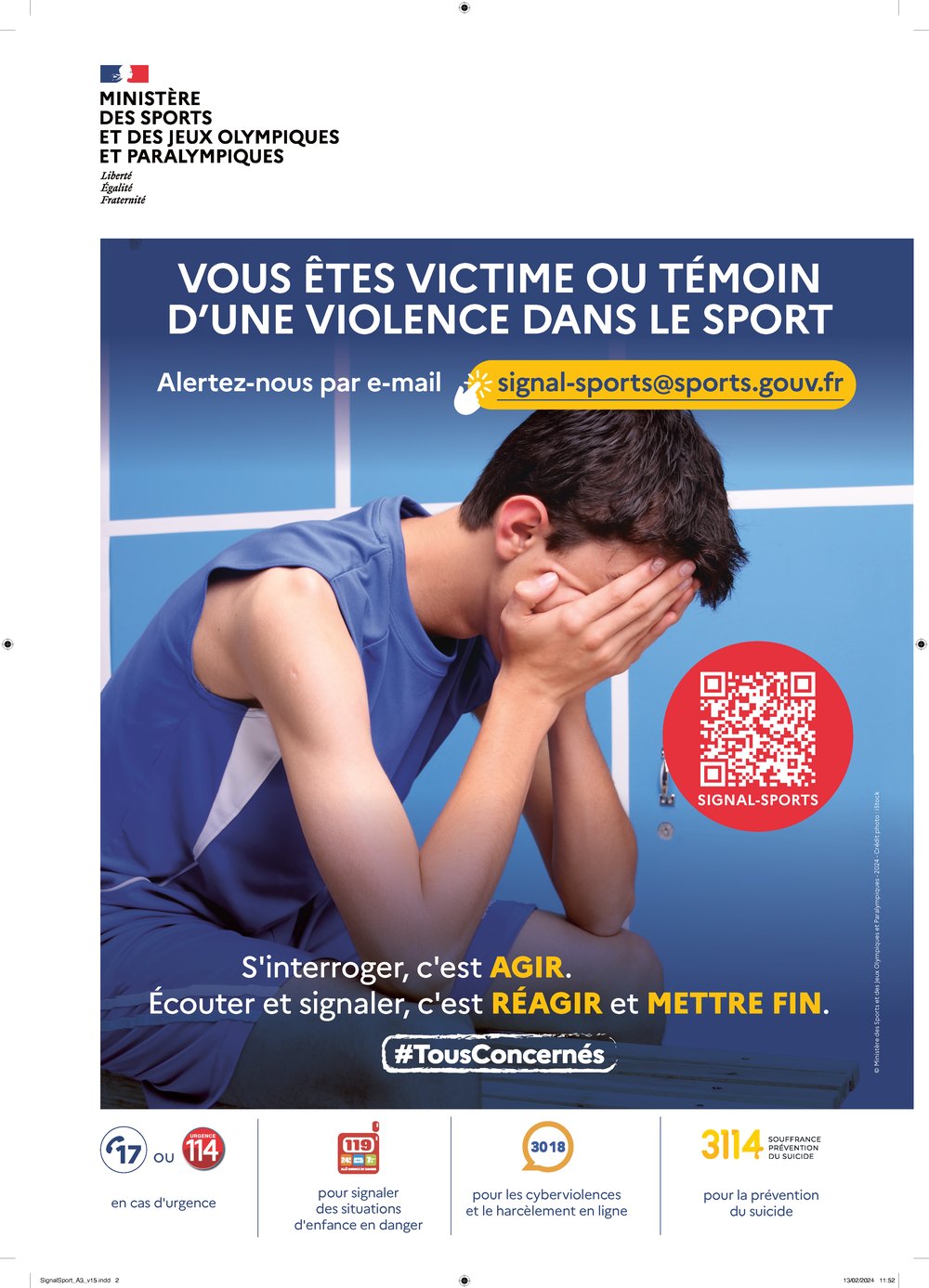 Affiche SignalSports — signaler les violences dans le sport